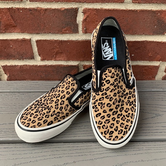 vans leopard slip on shoes
